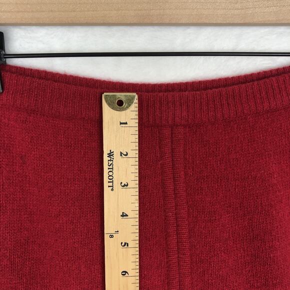 VTG Lambswool Angora Rabbit Knit Midi Sweater Skirt Women's M Red‎ Fuzzy Elastic - Picture 7 of 9